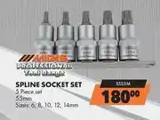 Midas Midas Professional 5 Piece Spline Socket Set 55mm SSS5M offer