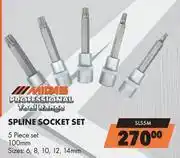 Midas Midas Professional Spline Socket Set (5 Piece Set) SLS5M offer