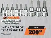 Midas Midas Professional 1/4 + 3/8 Drive TORX Socket Set (9 Piece Set) SK9M offer