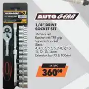 Midas Auto Gear 1/4 Drive Socket Set SK16PC offer