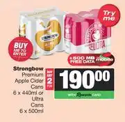 Spar Tops Strongbow Premium Apple Cider Cans 6 x 440ml Or Ultra Cans 6 x 500ml-For Any 2 offer