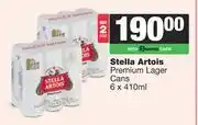 Spar Tops Stella Artois Premium Lager Cans-For 2 x 6 x 410ml offer
