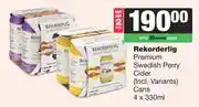 Spar Tops Rekorderlig Premium Swedish Perry Cider Cans-For 2 x 4 x 330ml offer