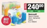 Spar Tops Smirnoff Spirit Cooler Cans-For 2 x 6 x 440ml offer