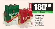 Spar Tops Hunter's Real Dry Or Gold Handies-For 2 x 6 x 330ml offer