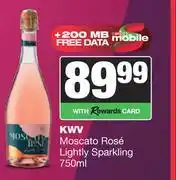 Spar Tops KWV Moscato Rose Lightly Sparkling-750ml offer