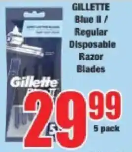 Boxer Gillette Blue II/ Regular Disposable Razor Blades offer