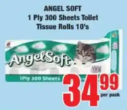 Boxer Angel Soft 1 Ply 300 Sheets Toilet Tissue Rolls offer