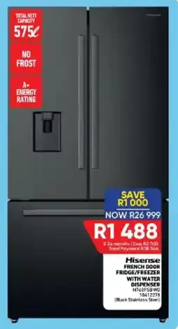 Furnmart Hisense french door fridge/ freezer with water dispenser offer