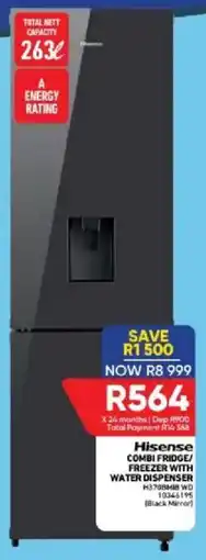 Furnmart Hisense combi fridge/ freezer with water dispenser offer