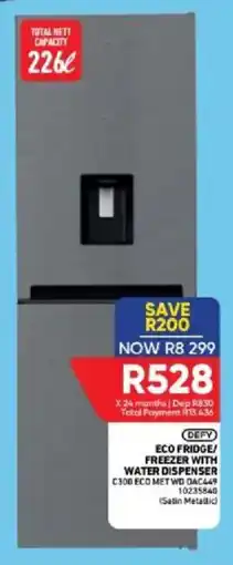 Furnmart Defy eco fridge/ freezer with water dispenser offer