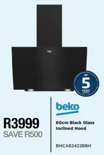 House & Home Beko Black Glass Inclined Hood offer