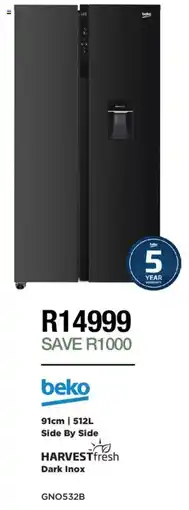 House & Home Beko Side By Side Dark Inox Fridge offer