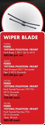 Goldwagen Motorcraft ford wiper blade offer