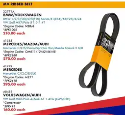 Goldwagen Continental volkswagen/ audi mv ribbed belt offer
