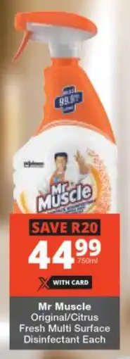 Checkers Mr Muscle Original/ Citrus Fresh Multi Surface Disinfectant offer