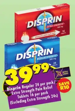 Shoprite Disprin Regular/ Extra Strength Pain Relief Tablets offer