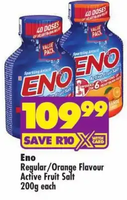 Shoprite Eno Regular/ Orange Flavour Active Fruit Salt offer