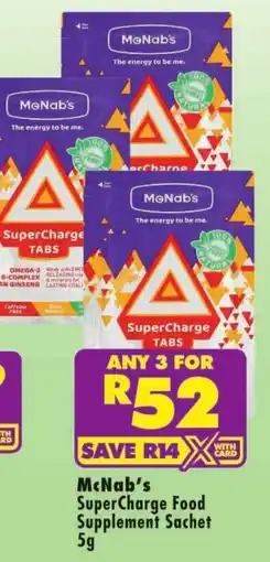 Shoprite McNab's SuperCharge Food Supplement Sachet offer