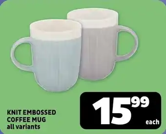 Usave Knit embossed coffee mug offer