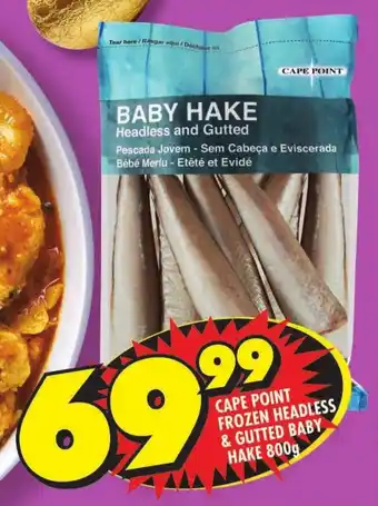 Shoprite Cape point frozen headless & gutted baby hake offer