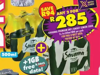 Shoprite Savanna premium dry/ angry lemon cider nrb offer