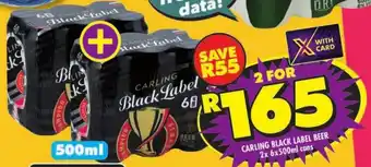 Shoprite Carling black label beer cans offer