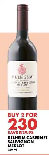 Woolworths Delheim Cabernet Sauvignon Merlot offer