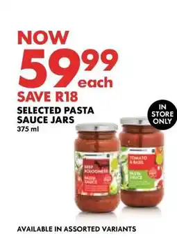 Woolworths Selected Pasta Sauce Jars offer
