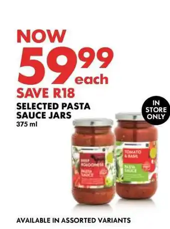 Woolworths Selected Pasta Sauce Jars offer
