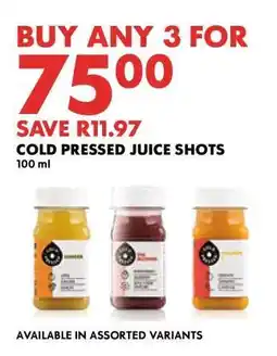 Woolworths Cold Pressed Juice Shots offer