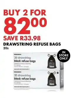 Woolworths DRAWSTRING REFUSE BAGS offer