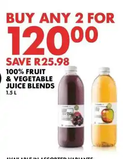 Woolworths 100% Fruit & Vegetable Juice Blends offer