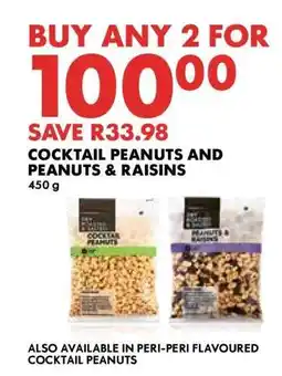 Woolworths Cocktail Peanuts and Peanuts & Raisins offer