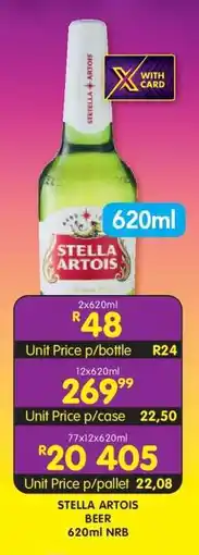 Shoprite STELLA ARTOIS BEER 620ml NRB offer