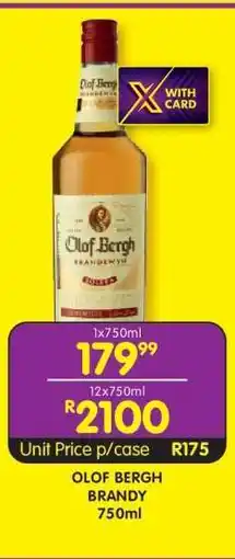 Shoprite Olof Bergh Brandy 750ml offer