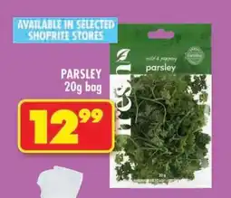 Shoprite PARSLEY 20g bag offer
