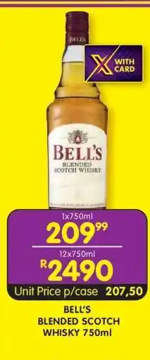 Shoprite BELL'S BLENDED SCOTCH WHISKY 750ml offer