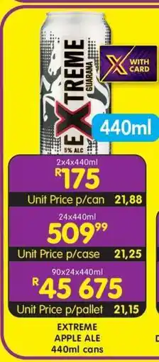 Shoprite EXTREME APPLE ALE 440ml cans offer