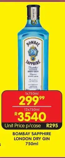 Shoprite BOMBAY SAPPHIRE LONDON DRY GIN 750ml offer