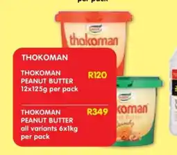 Shoprite THOKOMAN PEANUT BUTTER 12x125g per pack offer
