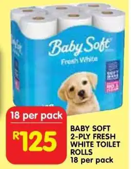 Shoprite BABY SOFT 2-PLY FRESH WHITE TOILET ROLLS offer