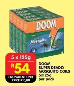 Shoprite DOOM SUPER DEADLY MOSQUITO COILS 5x125g offer