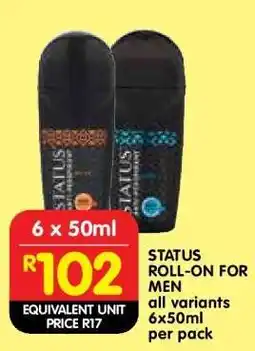 Shoprite STATUS ROLL-ON FOR MEN offer