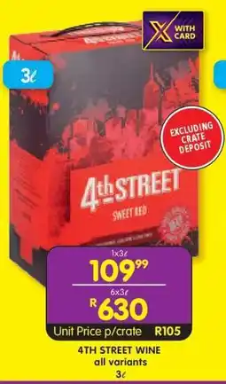 Shoprite 4TH STREET WINE all variants 3ℓ offer