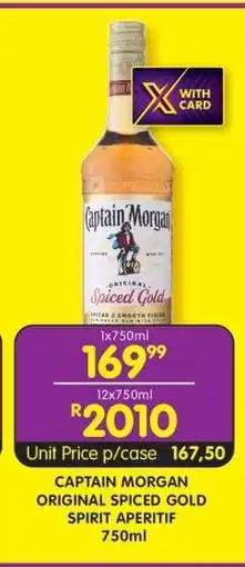 Shoprite CAPTAIN MORGAN ORIGINAL SPICED GOLD SPIRIT APERITIF 750ml offer