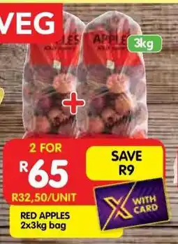 Shoprite RED APPLES 2x3kg bag offer