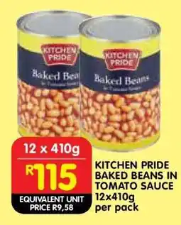 Shoprite KITCHEN PRIDE BAKED BEANS IN TOMATO SAUCE 12x410g offer