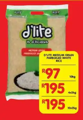 Shoprite D'LITE MEDIUM GRAIN PARBOILED WHITE RICE offer