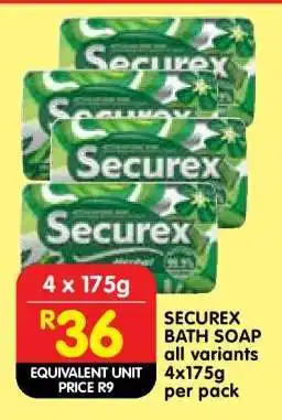 Shoprite SECUREX BATH SOAP offer